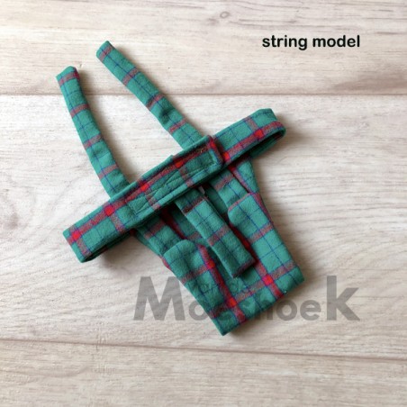 Stud pants green tartan (string)