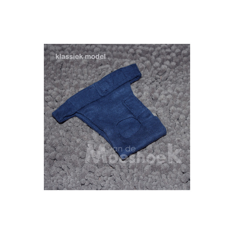 Stud pants blue suedine look (classic model, tailored)