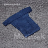 Stud pants blue suedine look (classic model, tailored)